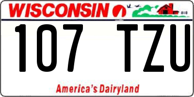 WI license plate 107TZU