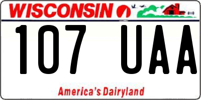 WI license plate 107UAA