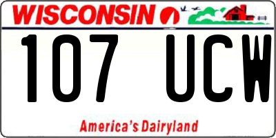 WI license plate 107UCW