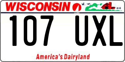 WI license plate 107UXL