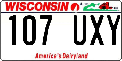 WI license plate 107UXY