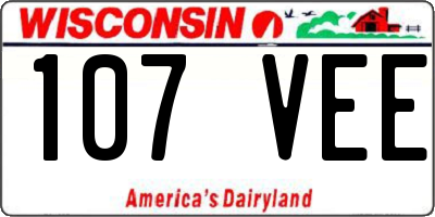 WI license plate 107VEE