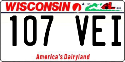 WI license plate 107VEI