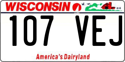 WI license plate 107VEJ