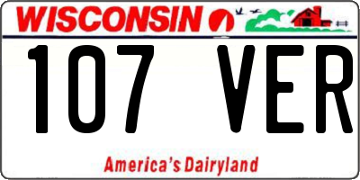 WI license plate 107VER