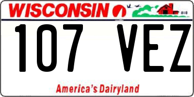 WI license plate 107VEZ