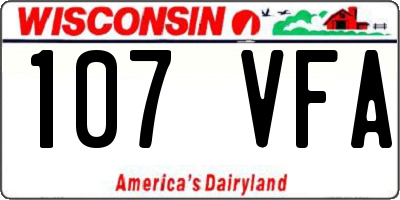 WI license plate 107VFA