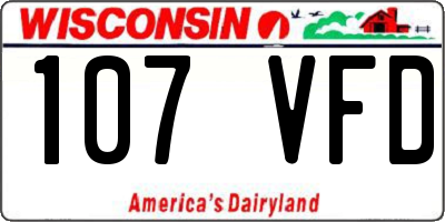 WI license plate 107VFD
