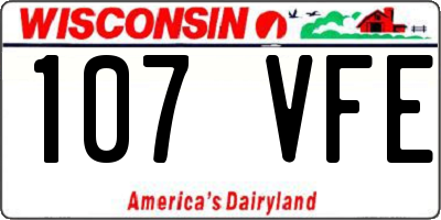WI license plate 107VFE