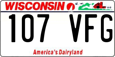 WI license plate 107VFG