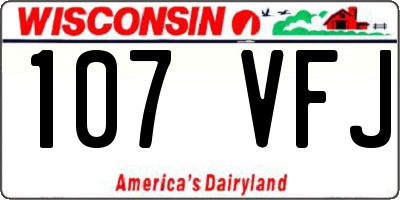 WI license plate 107VFJ