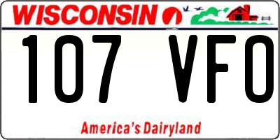 WI license plate 107VFO