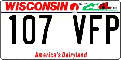 WI license plate 107VFP
