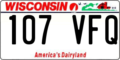 WI license plate 107VFQ