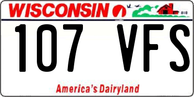 WI license plate 107VFS