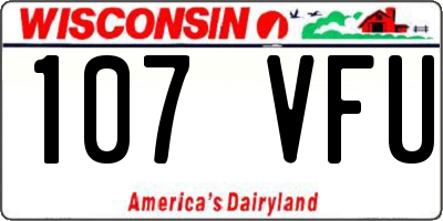 WI license plate 107VFU