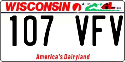 WI license plate 107VFV