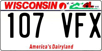 WI license plate 107VFX