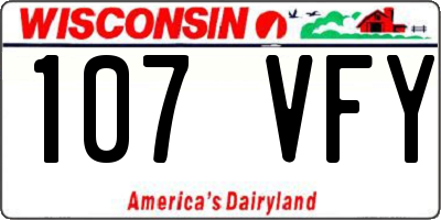 WI license plate 107VFY