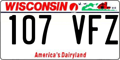 WI license plate 107VFZ