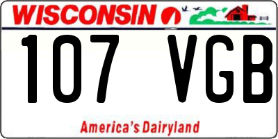 WI license plate 107VGB