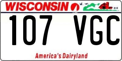 WI license plate 107VGC