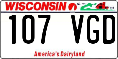 WI license plate 107VGD