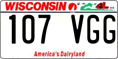 WI license plate 107VGG