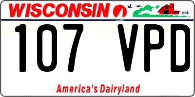 WI license plate 107VPD