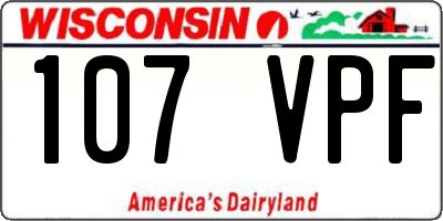 WI license plate 107VPF