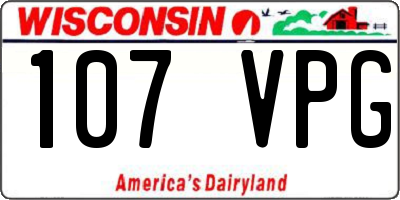 WI license plate 107VPG