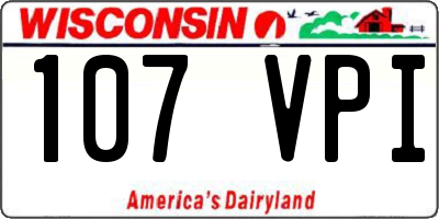 WI license plate 107VPI