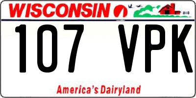 WI license plate 107VPK