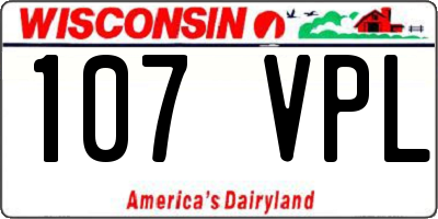WI license plate 107VPL
