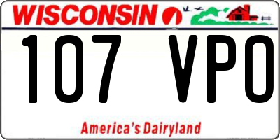 WI license plate 107VPO