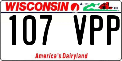 WI license plate 107VPP