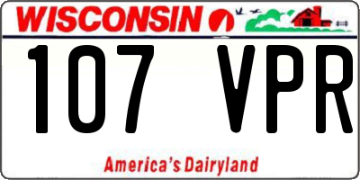 WI license plate 107VPR