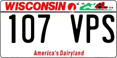 WI license plate 107VPS