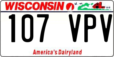 WI license plate 107VPV