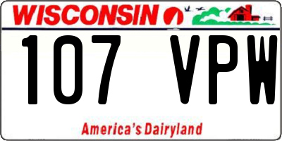 WI license plate 107VPW