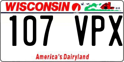 WI license plate 107VPX