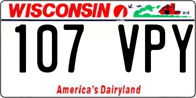 WI license plate 107VPY