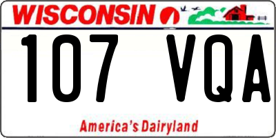 WI license plate 107VQA