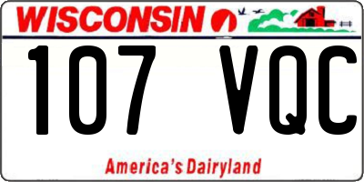 WI license plate 107VQC