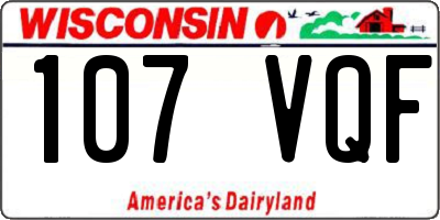 WI license plate 107VQF