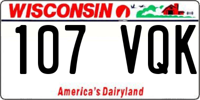 WI license plate 107VQK