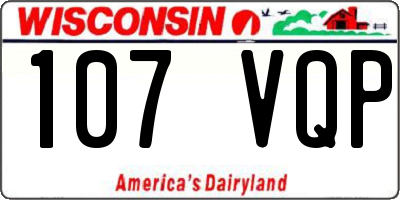 WI license plate 107VQP