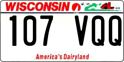 WI license plate 107VQQ