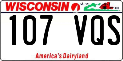 WI license plate 107VQS