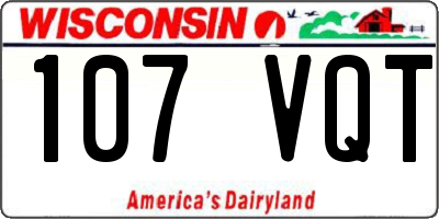 WI license plate 107VQT